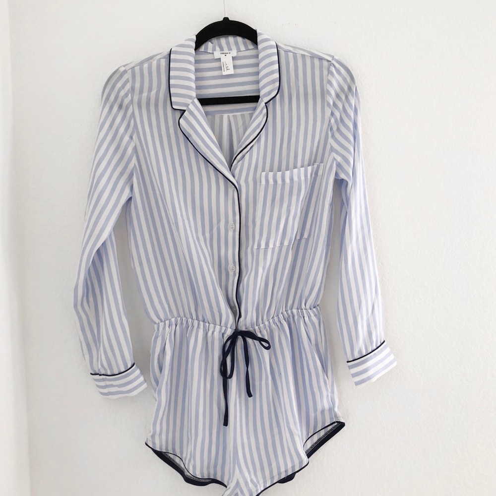 Forever21 striped pajama romper
